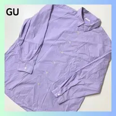 美品　ジーユー　GU オーバーシャツ　XLサイズ　ラベンダー パープル　長袖