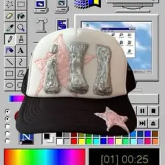 メッシュキャップ　リメイク　y2k