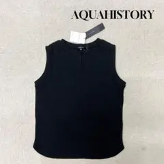 ★新品★ AQUAHISTORY ニット　ノースリーブ　ブラック　Mサイズ