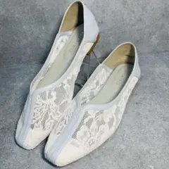 【美品】人気 完売品 ヒミコ レース チュール チャイナ パンプス 24cm