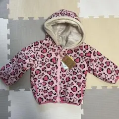 ［未着用］ピンクハート柄フード付きジャケット 80cm