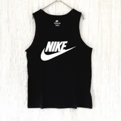 2875 NIKE タンクトップ　コットン　ロゴプリント　黒　涼しげ　メンズ　M