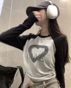 SHEIN クロップド ロンt ハート