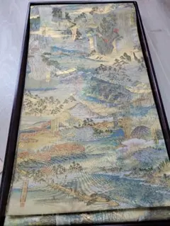 袋帯 廣重 全通 全景図 プラチナ 純金
