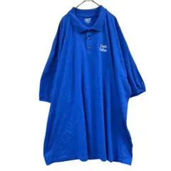 ギルダン　メンズポロシャツ　青　５XL　アウトドア　夏服　USA古着【3453】