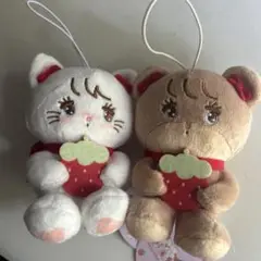 mikko characters いちごマスコットぬいぐるみ 2種