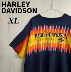《希少》ハーレーダビッドソン　Tシャツ　XL　ダイタイ柄　ネイビー