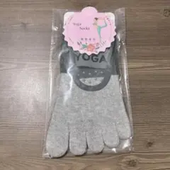 ■グレー ヨガ ピラティス フィットネス 5本指 ソックス フリーサイズ