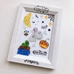 シーグラスアート【にっこりおばけのハロウィンナイト】