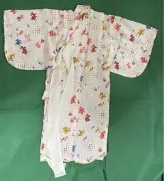 子供用ゆかた着物 白地に子犬柄