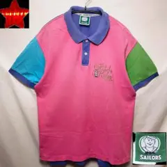 【SAILORS セーラーズ】おニャン子クラブ 半袖ポロシャツ Y2K レトロ①