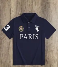 paris ポロシャツ　ネイビーブルー　Lサイズ　archive y2k