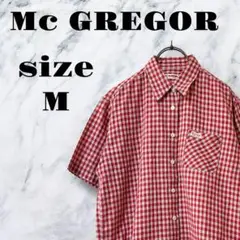 S【良品】Mc GREGOR シャツ チェック柄 レギュラーカラー レッド【M】