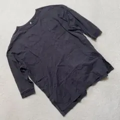 七分袖 Tシャツ ポケット付き サイドスリット ブラック Mサイズ　シンプル