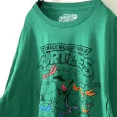 オールドネイビー ミュータントタートルズ Tシャツ L グリーン 緑 古着