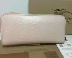 BURBERRY バーバリー Bロゴ ラウンドファスナー ピンク 袋・付属品