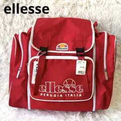 ellesse エレッセ リュック 赤×ネイビー 大容量 ロゴ タグ付き