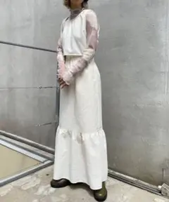 CIAOPANIC クロップドベスト付ぽこぽこボリュームスカート　ワンピース