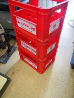 中古　サッポロビール　中瓶　プラケース　アウトドア　3点