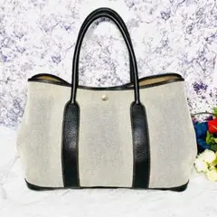エルメスHERMES ガーデンパーティ トワルアッシュ グレー □J