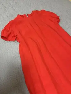 リネン半袖ワンピース