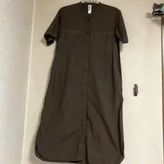 MHL 半袖シャツワンピース【ダークブラウン】