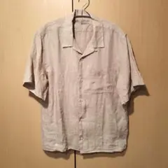 オープンカラーシャツ　無印良品　L　麻素材