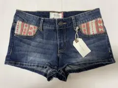 FOREVER21 デニムショートパンツ　ネイティブ柄　Sサイズ