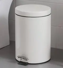ホワイトペダル式ごみ箱 27.8cm 5L