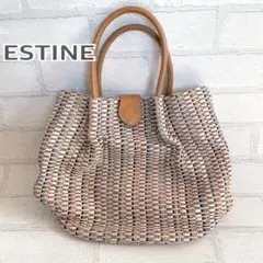 エスティーヌ ESTINE 編み込ハンドバッググ　日本製