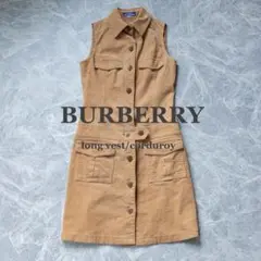 【BURBERRY BLUE LABEL】ロングベスト コーデュロイ 美品