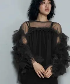 niana ANDRESD デコラティブチュールトップス