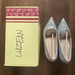 UZEAN シルバー パンプス グリッター