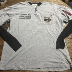 BIGサイズHUMMERハマーH1ロングスリーブ 長袖Tシャツ グレー5Lサイズ