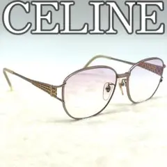 【美品】CELINE　セリーヌ　度入り　眼鏡　チタンフレーム　ゴールド　パープル