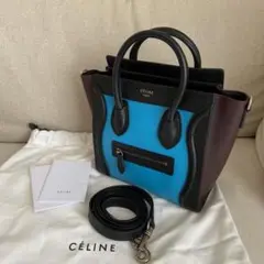 未使用 セリーヌ CELINE ラゲージ ナノ ショルダーバッグ カーフスキン