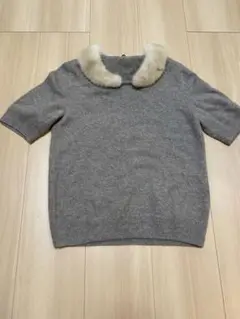 フォクシー ミンク襟 カシミヤカットソー