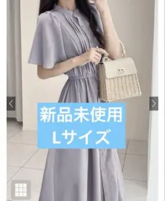 【新品未使用】フロントタックフレアスリーブワンピース