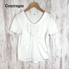 Courreges クレージュ ロゴプレート フリTシャツ 半袖 カットソー