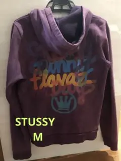 STUSSY ステューシー ロゴ プリント ジップアップパーカー レディース