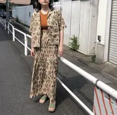 新品　MIXXDAVID ミックスディビッド　花火柄ロングスカート