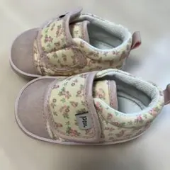 【未使用】花柄ベビーシューズ マジックテープ付き　11.5cm