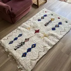 希少大判/モダンな幾何学模様アジラル　モロッコ手織りラグ　No.432 モロッコ ラグ rug アジラル ベニワレン 幾何学模様 | Boawid