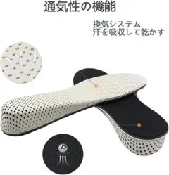 インソール シークレット 身長アップ 衝撃吸収 中敷き ブラック 通気性