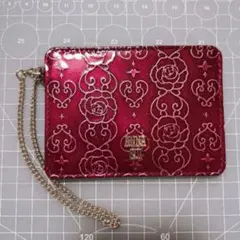 極美品 ANNA SUI エナメル パスケース 牛革 プレゼントに 通勤通学