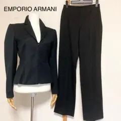 極美品⭐︎EMPORIO ARMANI 黒 ストレッチ パンツスーツ セットアップ 2025年最新】EMPORIO ARMANI レディース ビジネス パンツスーツ