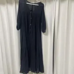 FREESTORE 黒 ボタン付き ロングワンピース