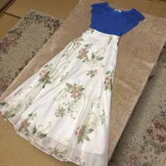 リランドチュール　刺繍付きノースリーブ　ブルー