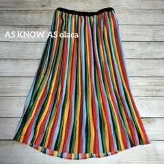 【値下げ交渉歓迎】 アズノゥアズオオラカ プリーツロングスカート マルチカラー
