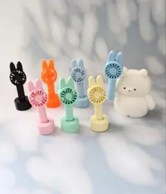 5.7cm・ミニチュアうさ耳ハンディファン・カラーが選べる ぬい活 ドールハウス